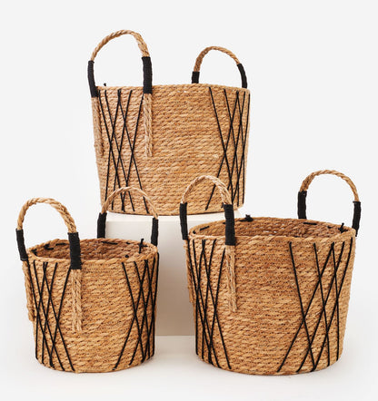 LOT DE 3 PANIERS DE RANGEMENT